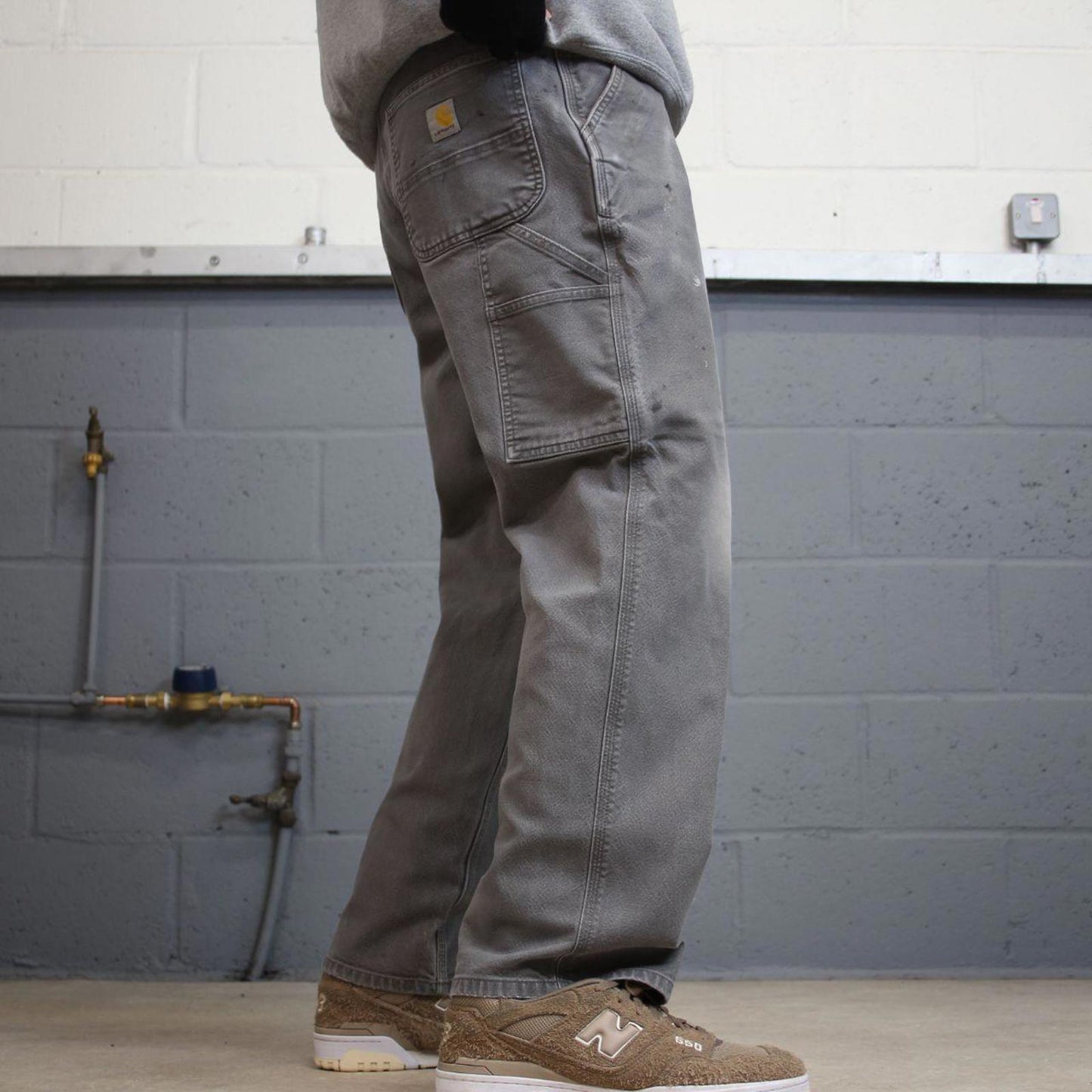 00s Carhartt carpenter jeans workwear W38L30 grey canvas 90s skater style loose cargo pants