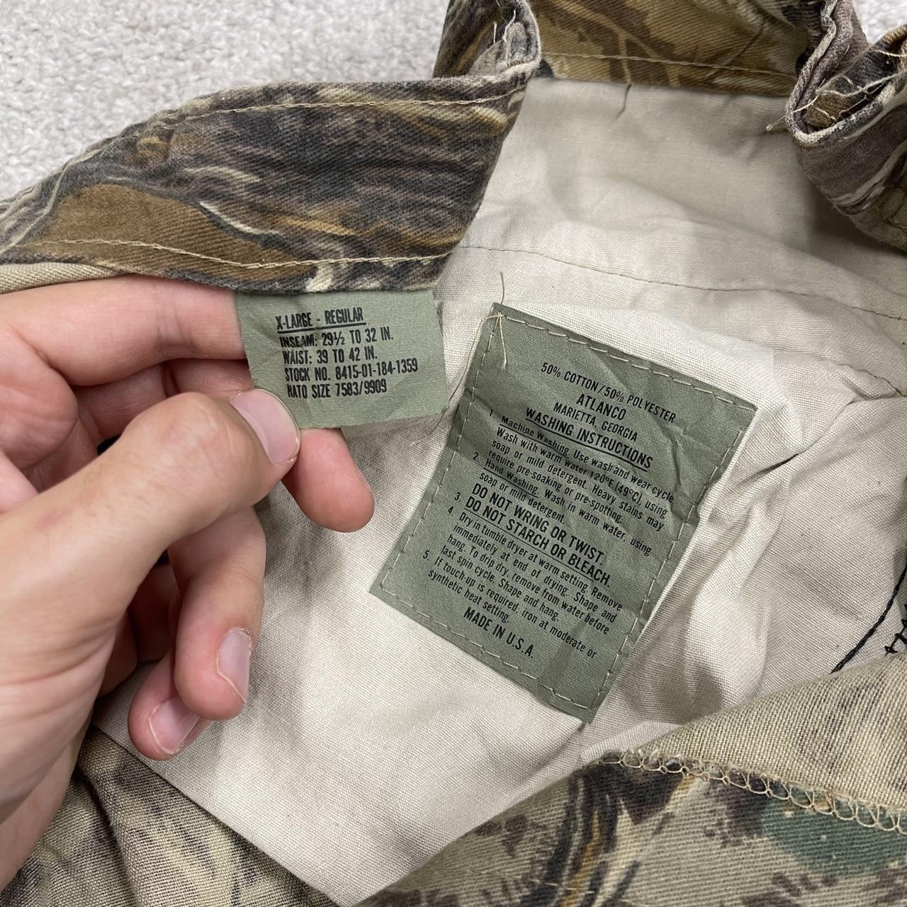 Wide leg baggy camo cargo pants Y2K brown USA made baggy trousers Advantage camouflage pattern