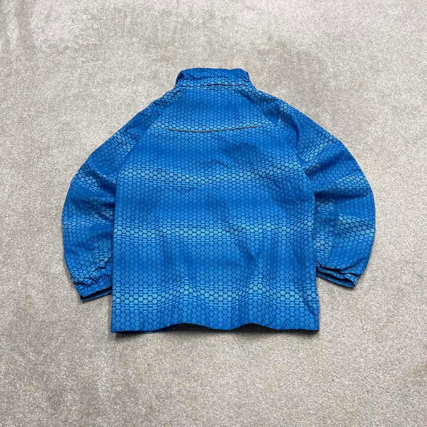 Y2K Columbia waterproof windbreaker jacket blue Patterned technical coat with pockets