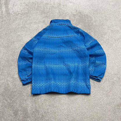 Y2K Columbia waterproof windbreaker jacket blue Patterned technical coat with pockets