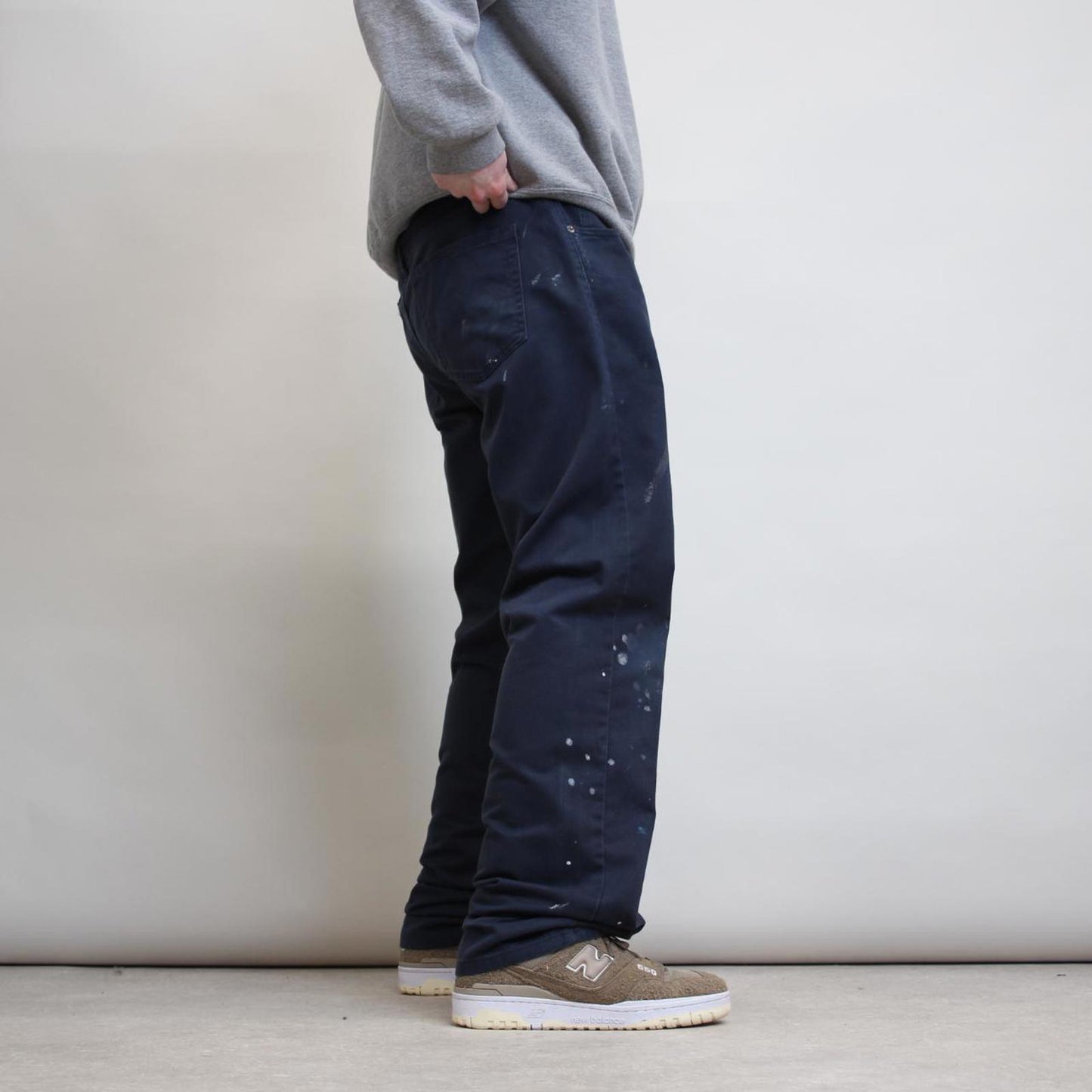 Navy Dickies pants W36L34 painted chino style trousers