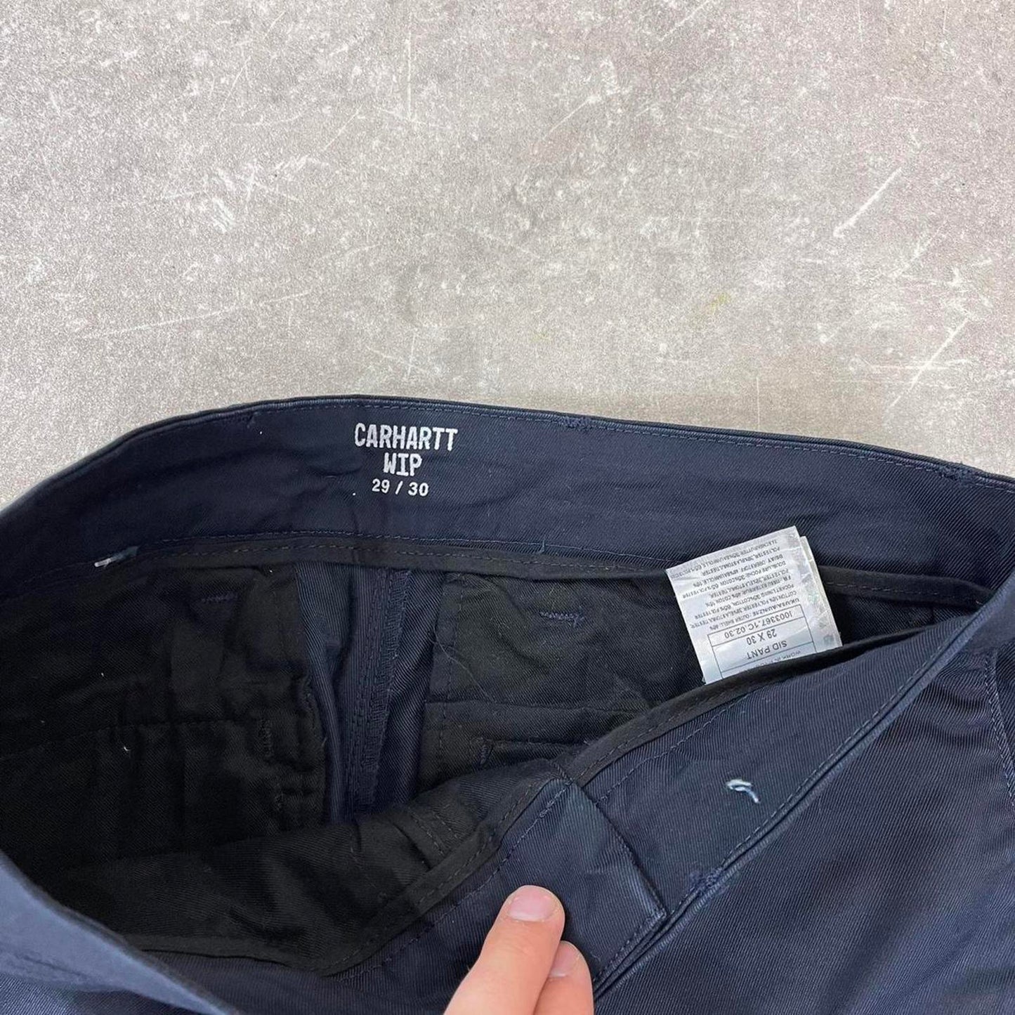 Navy Carhartt Sid Pant W30L30 chino style trousers