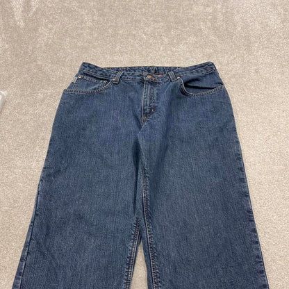 Y2K women's Carhartt jeans flannel lined blue Loose thick denim workwear pants