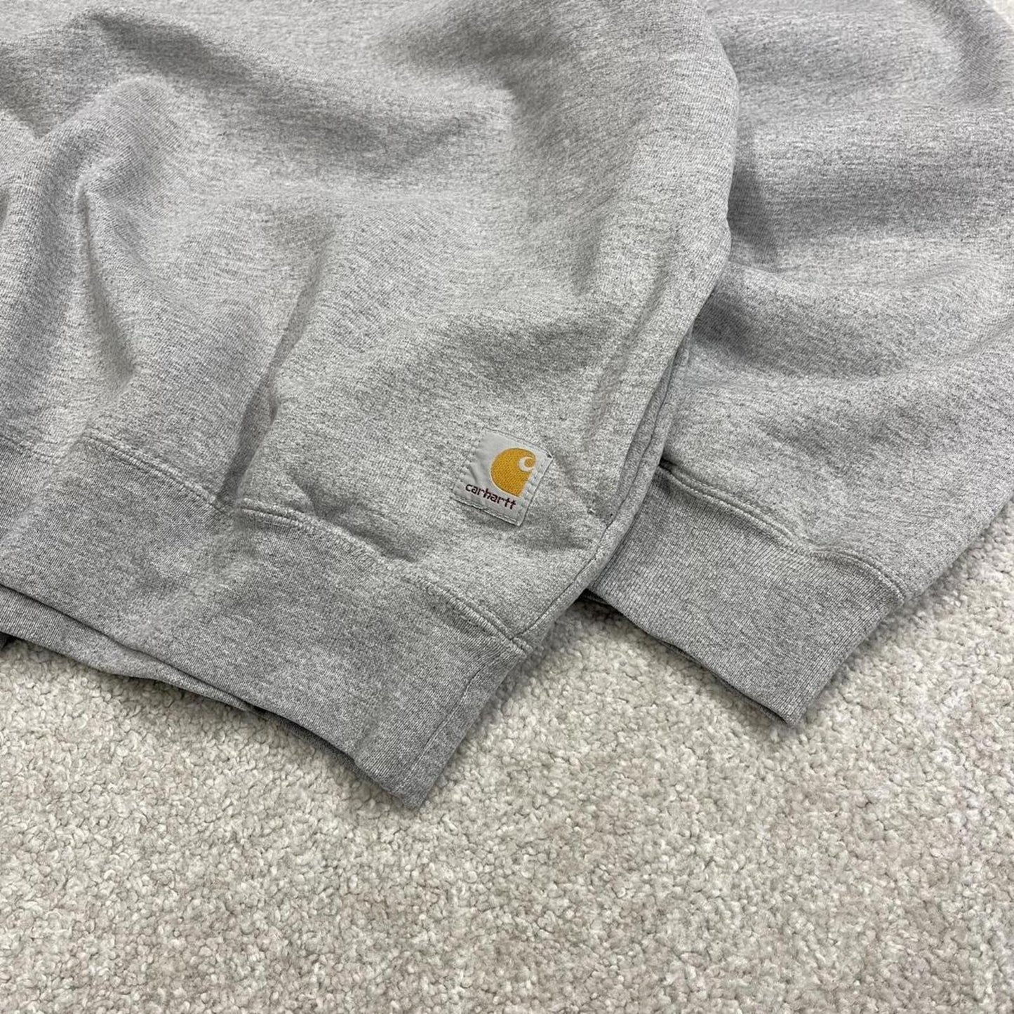 Vintage Carhartt sweatshirt mesh lined grey Super thick workwear pullover patch logo