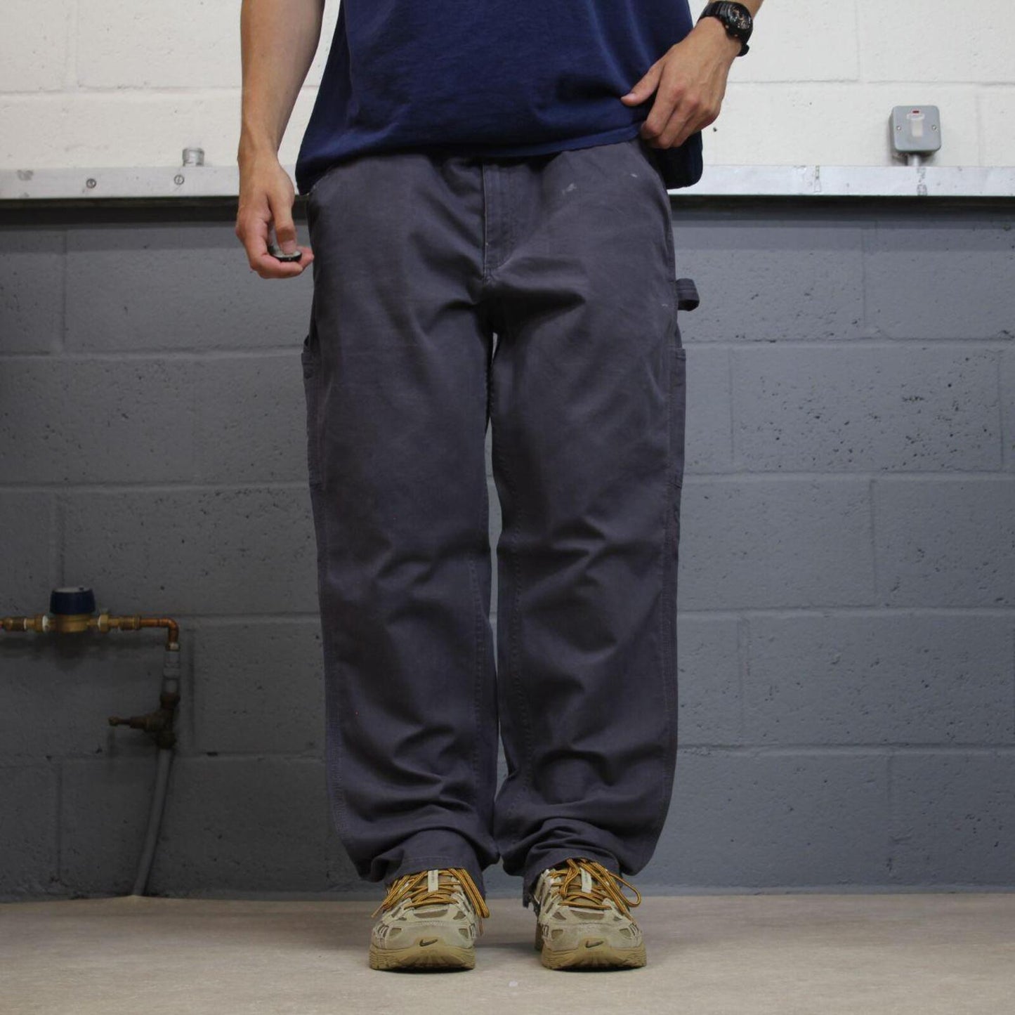 Y2K Carhartt carpenters jeans womens navy grey Loose original fit cargo workwear pants