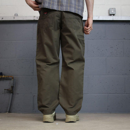 Wrangler carpenter pants y2k green Loose straight leg skater style workwear utility pants