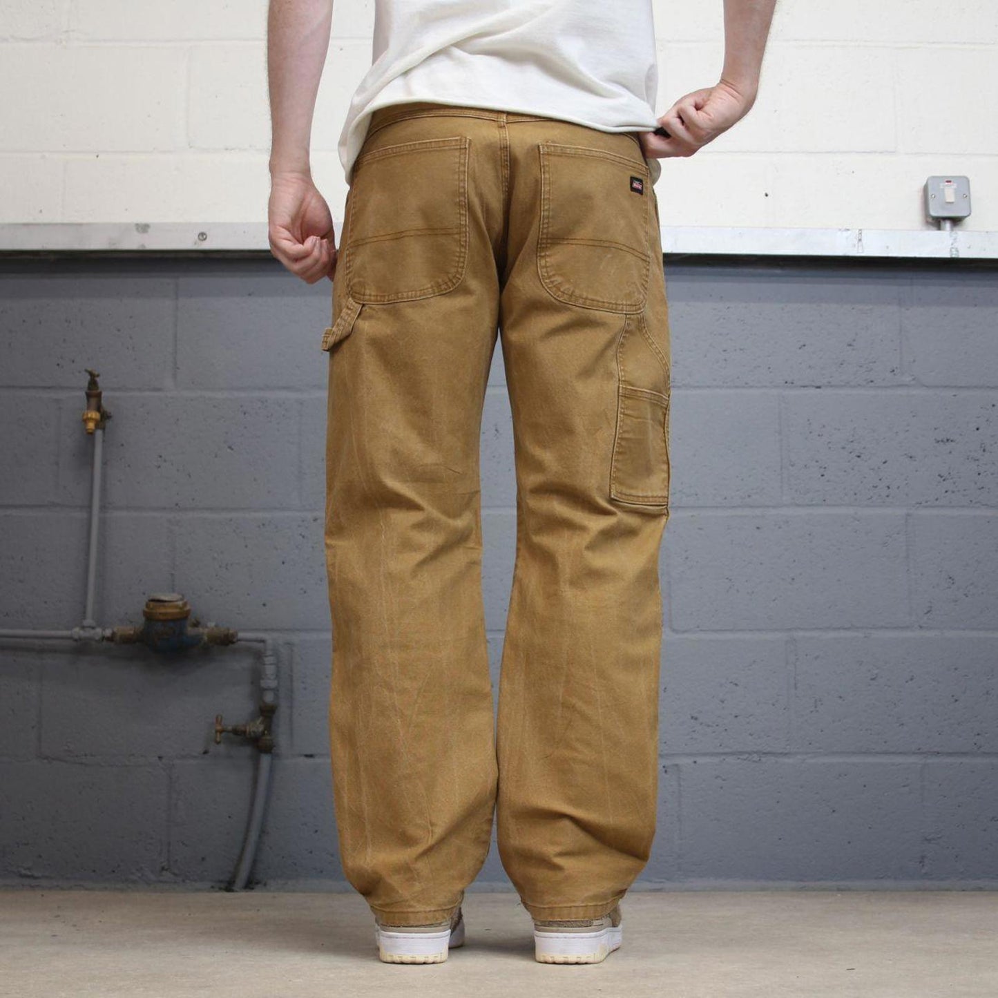 Tan Dickies carpenter jeans W32L30 loose canvas 90s skater style cargo pants