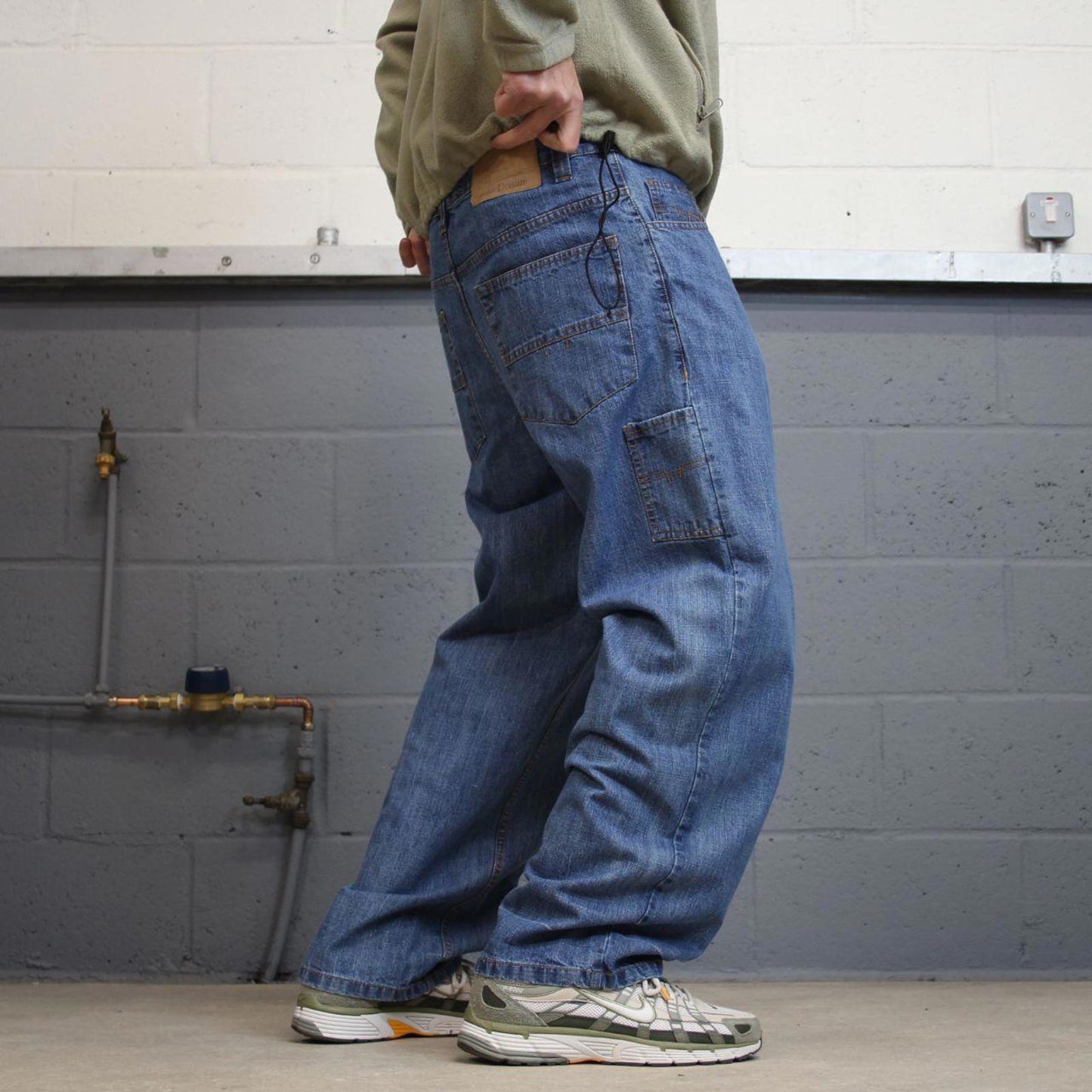 90s baggy carpenter skate jeans W36L30 loose blue Attitude denim y2k hip hop style pants