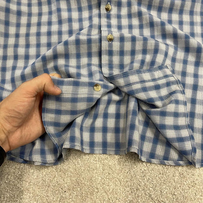 North face checkered short sleeve shirt y2k blue TNF surf style check shirt button summer
