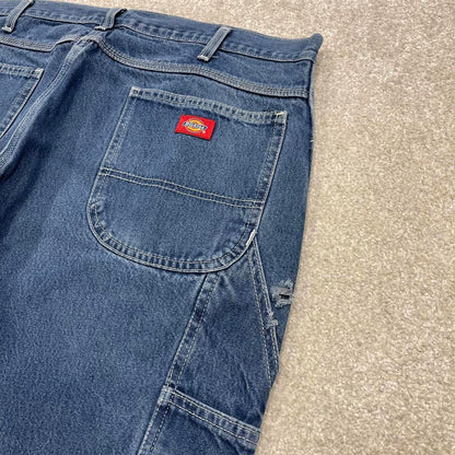 Y2k baggy Dickies carpenter work jeans blue Loose fit wide-leg denim cargo skate pants