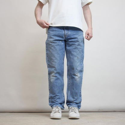 Mens vintage Carhartt jeans W32 L32 Blue Carhartt 5 pocket jeans patch logo