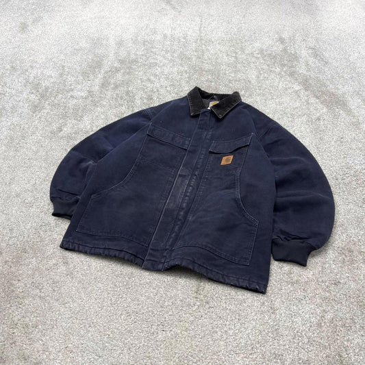 Vintage Carhartt workwear jacket winter XL navy canvas padded arctic 90s style chore coat workwear