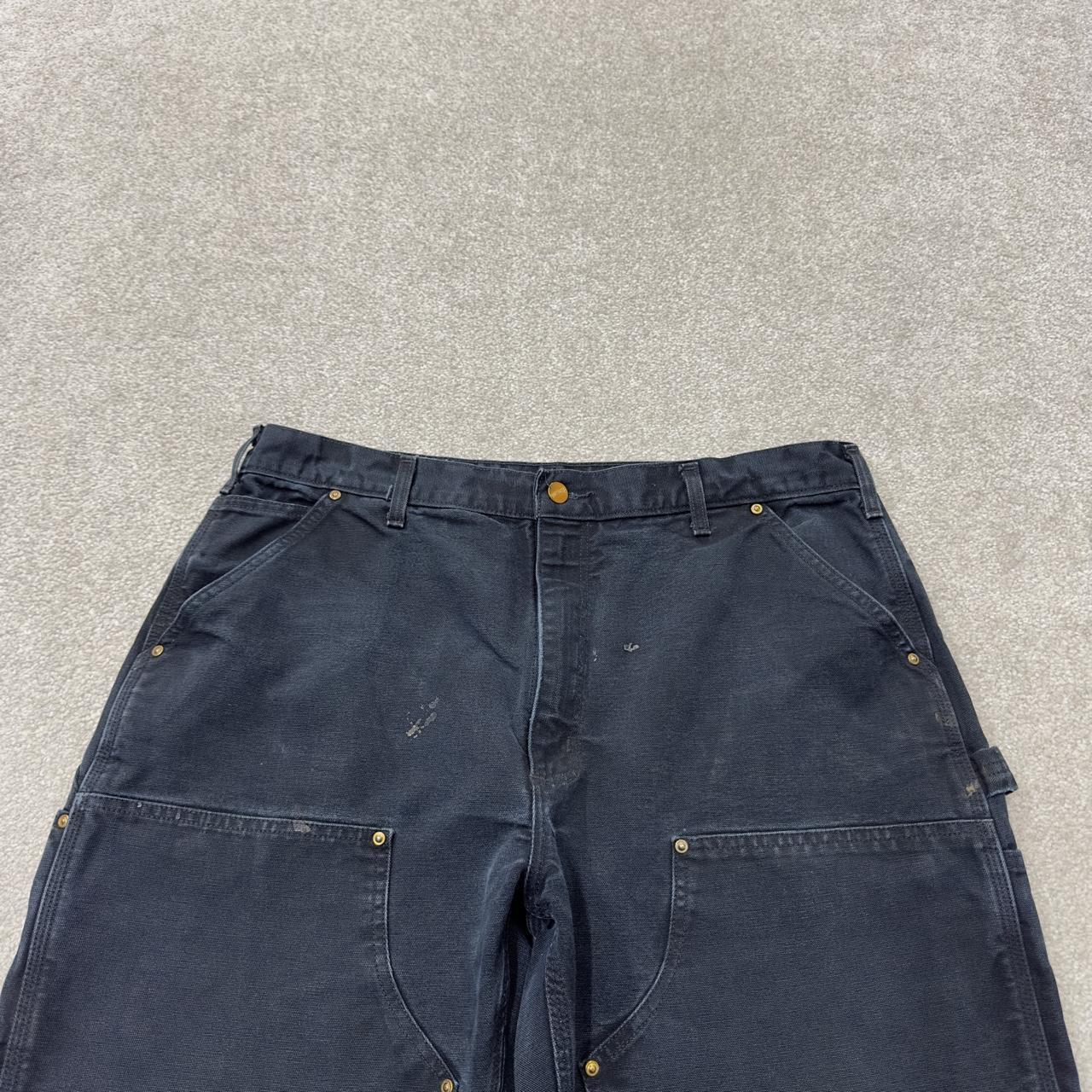 Black vintage Carhartt double knee carpenter jeans y2k Loose leg canvas skater style workwear