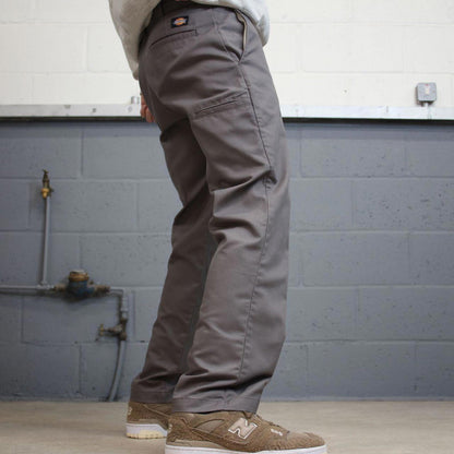 Grey Dickies carpenter pants W32L30 slim taper cargo 90s skate style pants patch logo