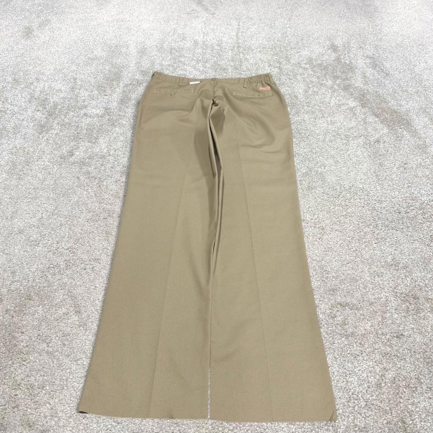 Y2k baggy work pants loose beige Chino style skater trousers Red Kap workwear patch logo
