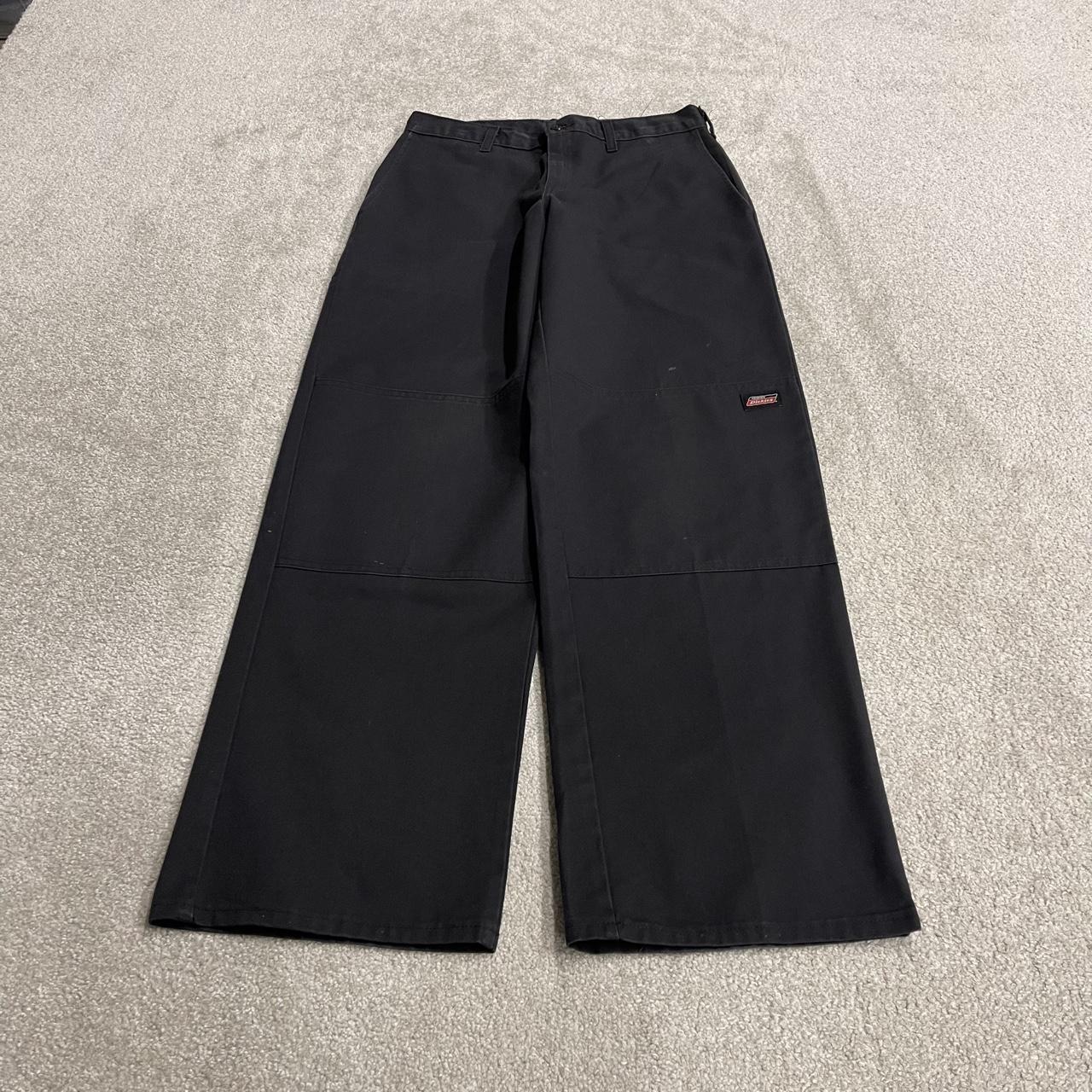 Dickies baggy double knee pants black W30L31 Wide leg chino skate style cargo work trousers