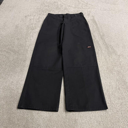 Dickies baggy double knee pants black W30L31 Wide leg chino skate style cargo work trousers