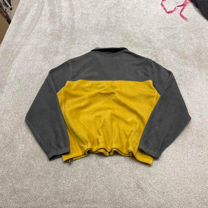 00s Columbia technical fleece XXL men's yellow grey full zip up y2k style autumn