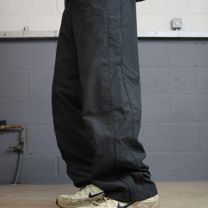 Y2K baggy Nike tracksuit bottoms grey L Fleece lined swoosh logo track pants