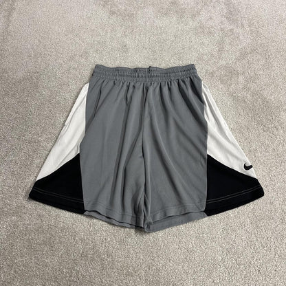 Nike sports shorts y2k Dri-Fit grey white Panelled colour loose floaty summer gym shorts