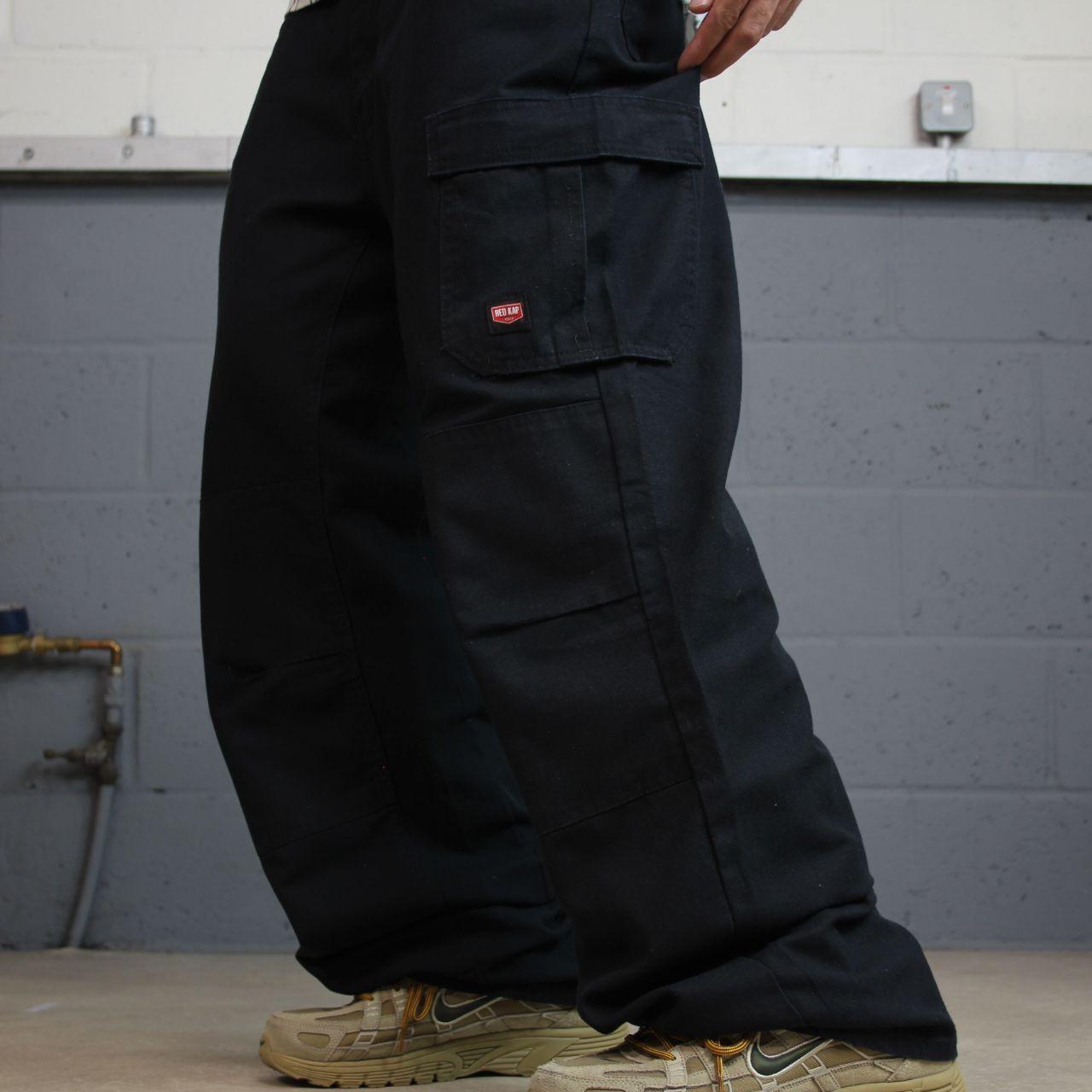 Red Kap baggy double knee cargo pants y2k Loose wide leg skater work pants