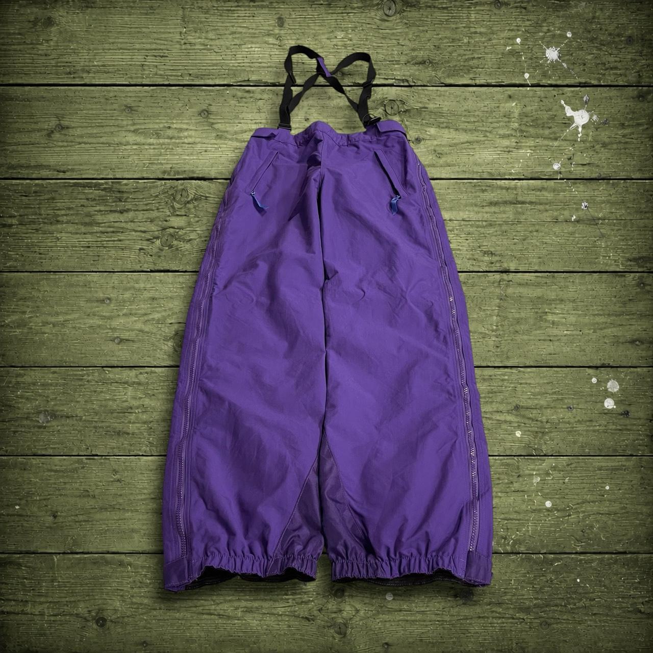 Patagonia ski pants salopettes size 10 women's y2k purple snow technical trousers skiing