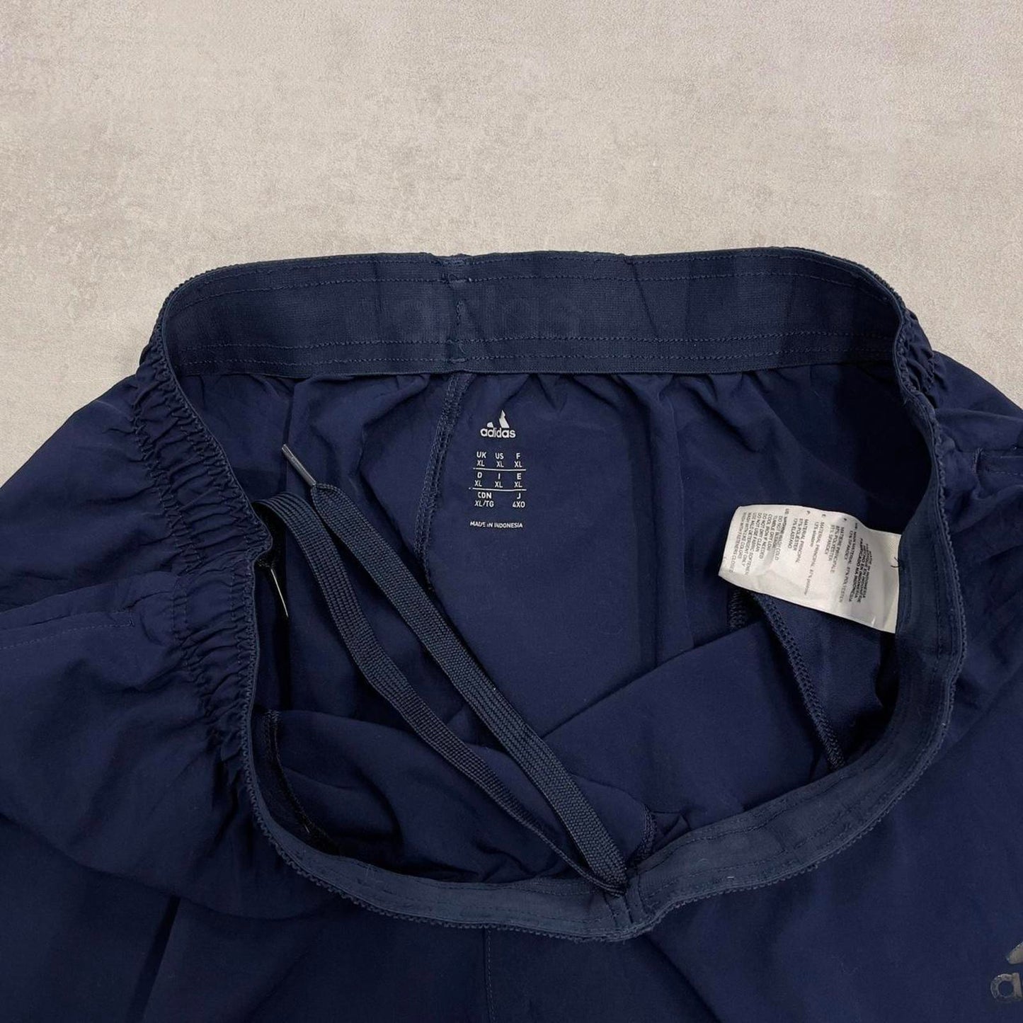 Adidas tracksuit bottoms XL navy loose y2k joggers print logo