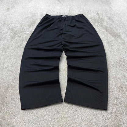 Black baggy Nike trackies Large loose y2k style joggers embroidered Swoosh track pants side stripes