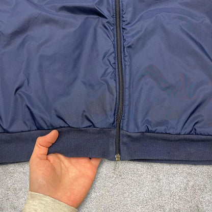 Vintage Y2K adidas reversible windbreaker jacket navy Hooded side stripe technical coat