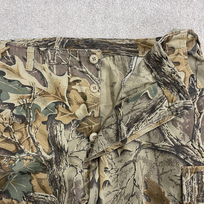 Wide leg baggy camo cargo pants Y2K brown USA made baggy trousers Advantage camouflage pattern