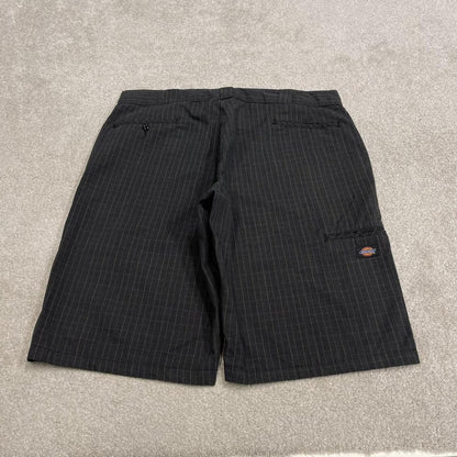 Dickies baggy checkered shorts carpenter black grey Check surf style skater shorts long leg