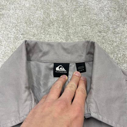 Y2K Quiksilver Harrington bomber jacket grey Embroidered surf style coat full zip up