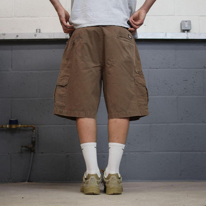 Dickies baggy cargo shorts y2k brown Chino style skater shorts loose leg festival
