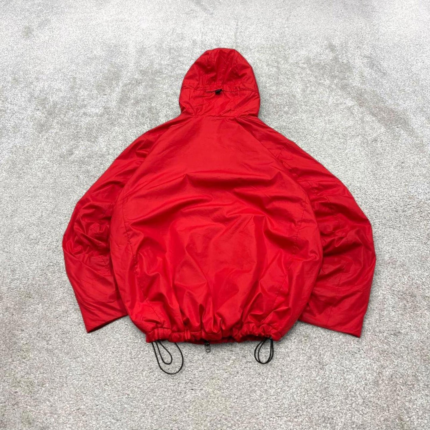 Y2K Nike technical windbreaker jacket red Nike storm fit coat, full zip, logos, hood and pockets