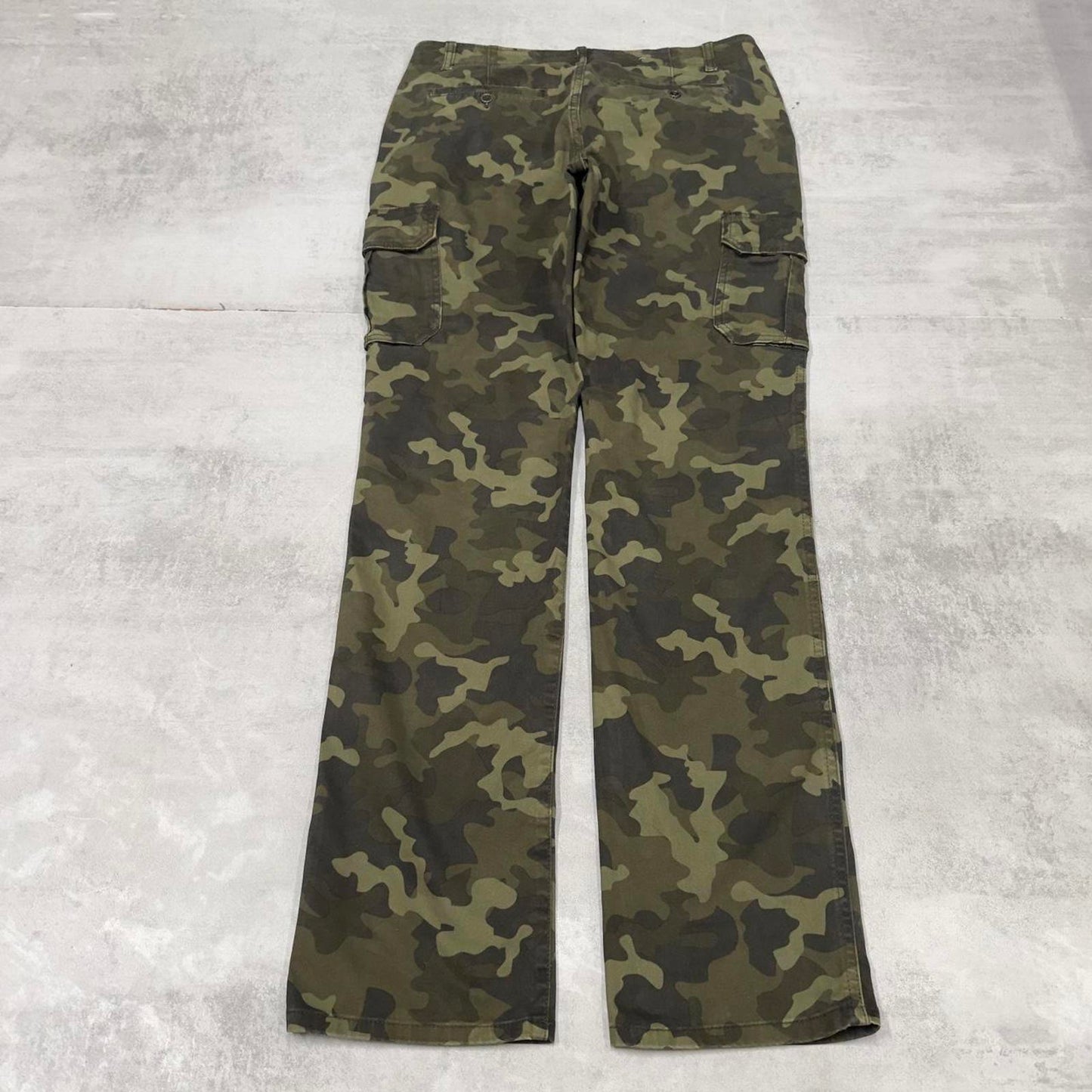 Camo Denver Hayes cargo pants W34L34 green forest camouflage straight y2k style carpenter trousers