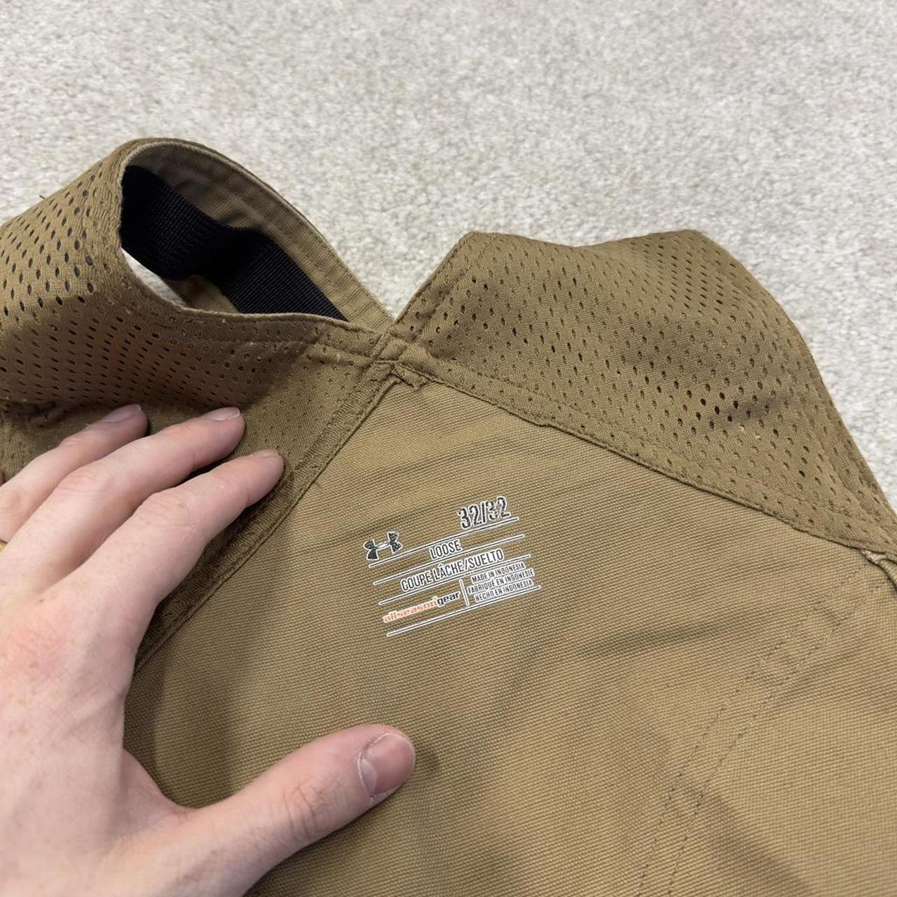 Y2K dungarees denim overalls tan Under Armour workwear bib & brace utility