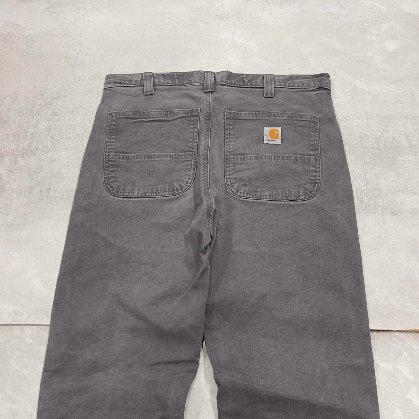 Mens Carhartt pants W33 L32 grey straight leg 90s style canvasy skater pants