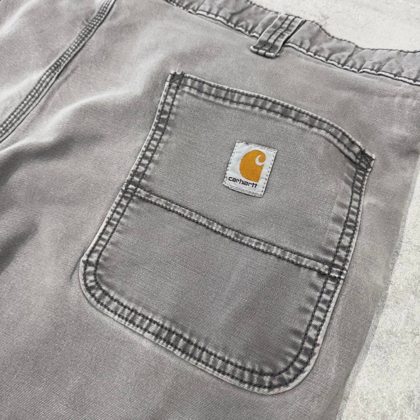 Mens Carhartt carpenter pants W42 L32 grey relaxed 90s style cargos