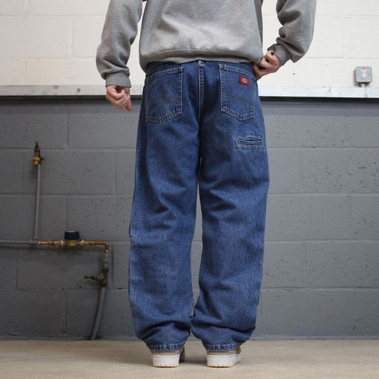 Y2k Dickies double knee carpenter jeans blue Loose straight denim skater style work pants