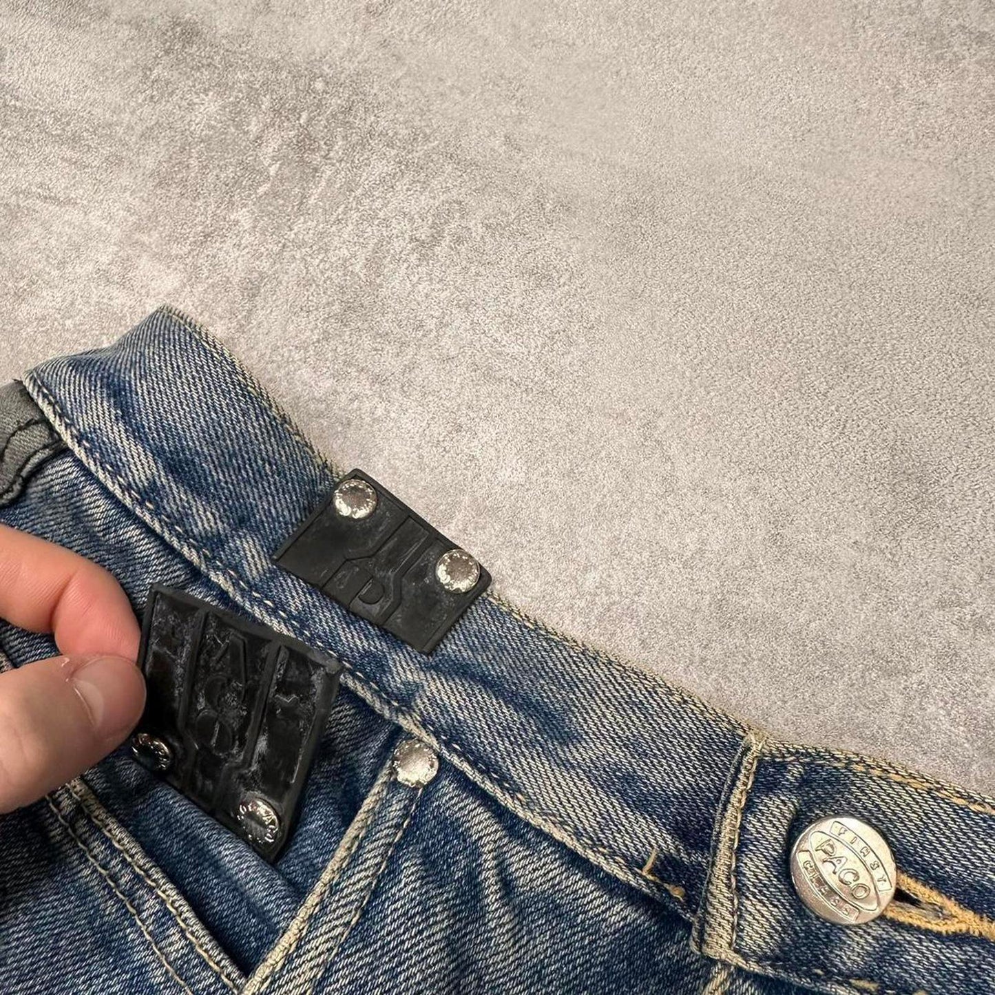 Blue baggy tapered Paco jeans W32 L32 loose Y2K denim hip hop pants