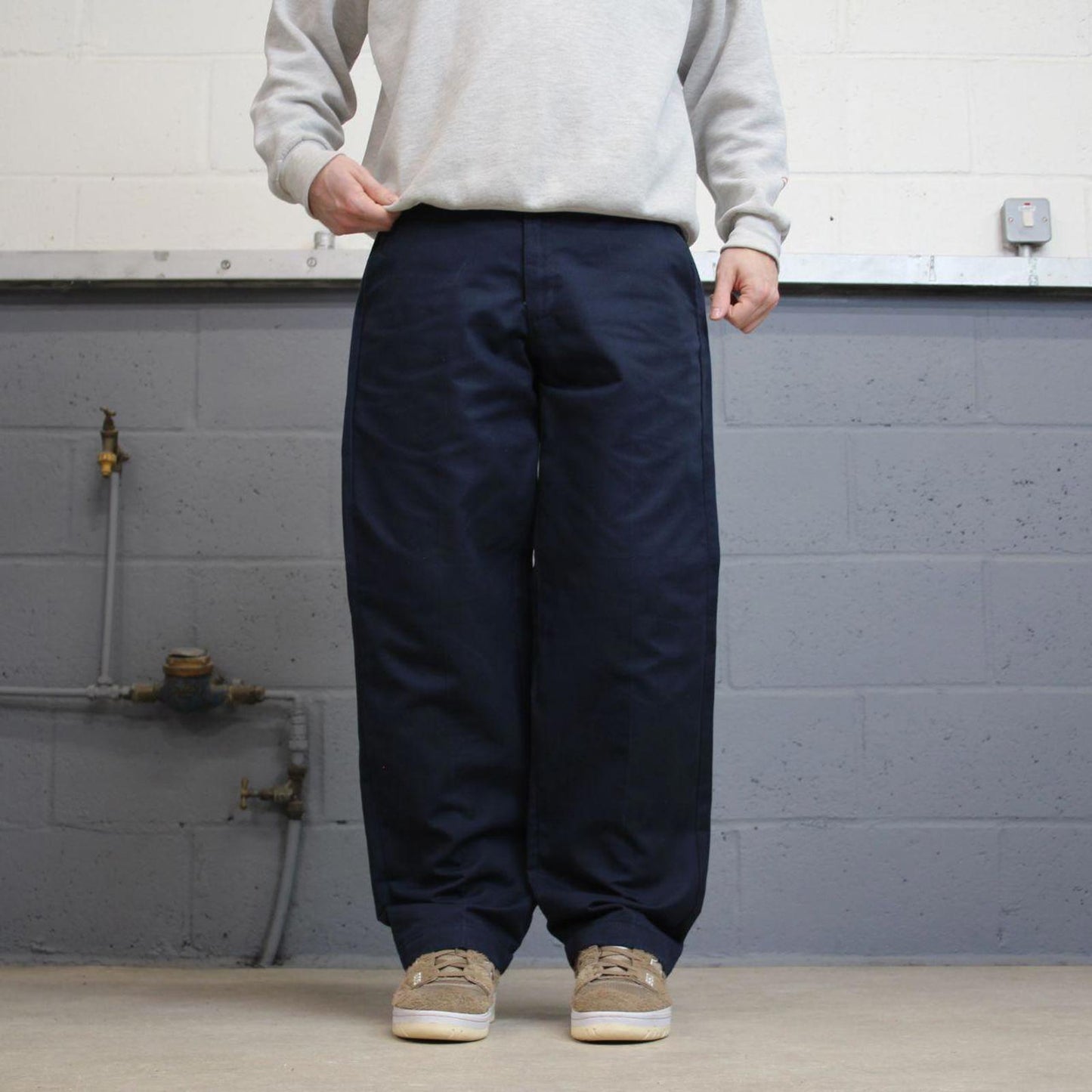 Navy Red Kap pants W34L31 loose y2k chino style skate trousers patch logo workwear