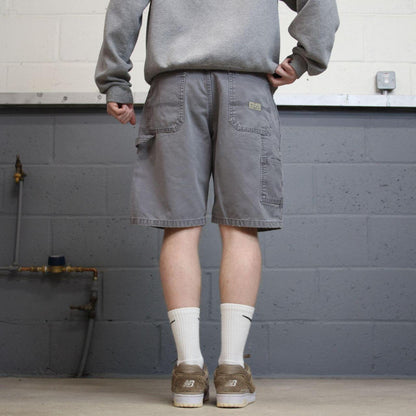 Wrangler Y2K carpenter skate shorts W34 grey loose canvasy summer festival shorts