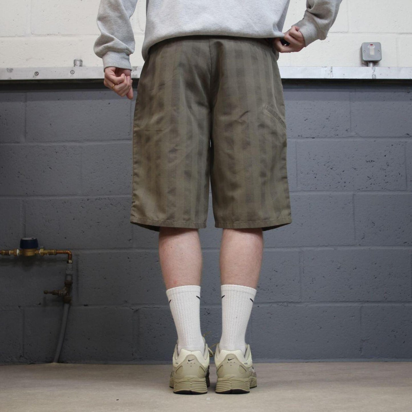 Dickies baggy checkered carpenter shorts khaki Twill chino skater style shorts loose long leg