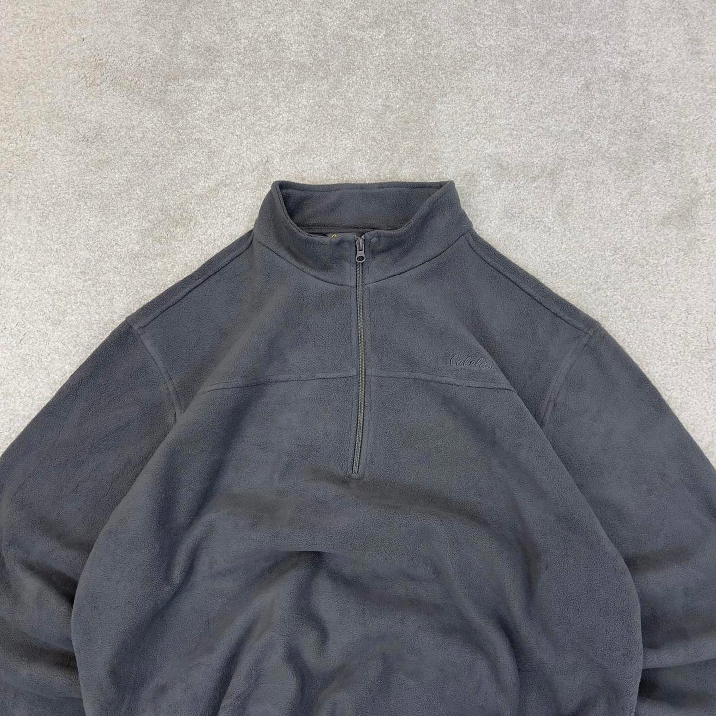Grey Cabela's technical fleece XL y2k style 1/4 zip autumn adjustable waist