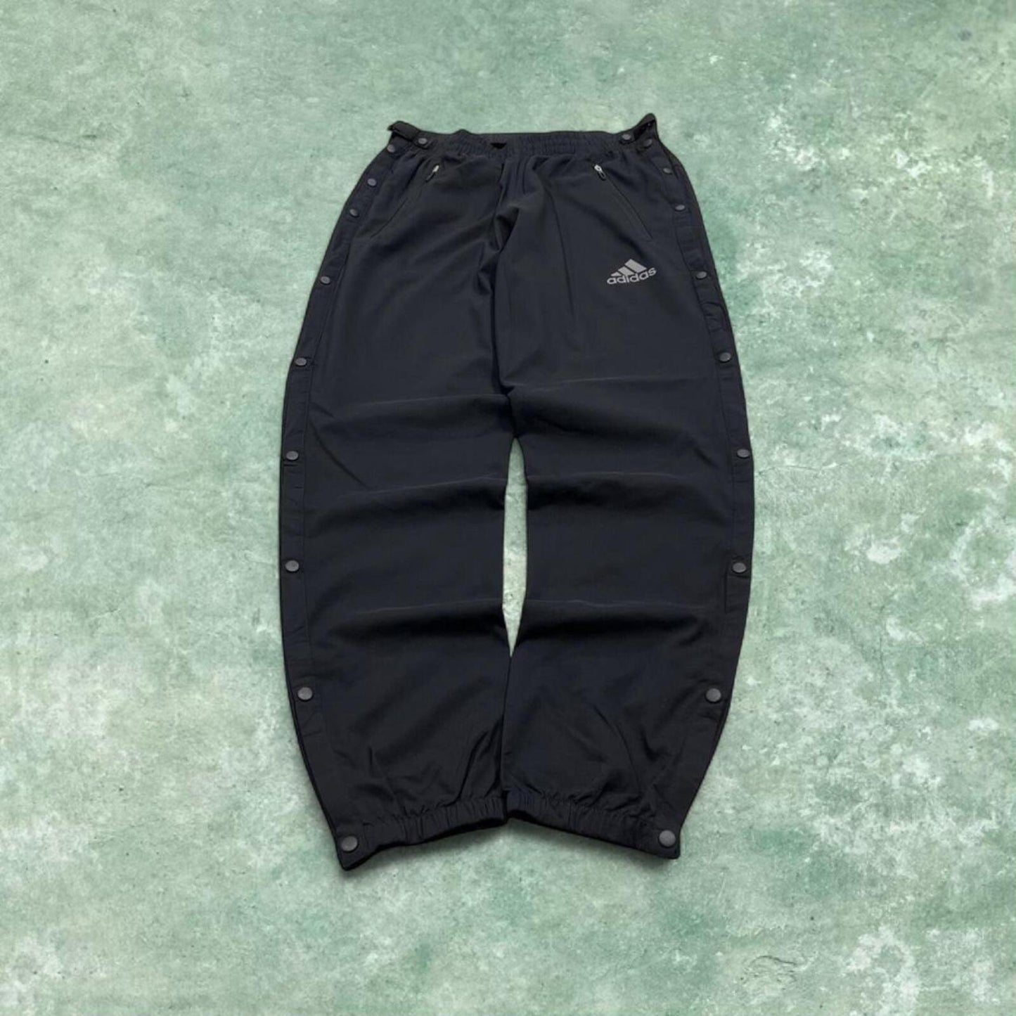 Y2k Adidas Running tracksuit bottoms black