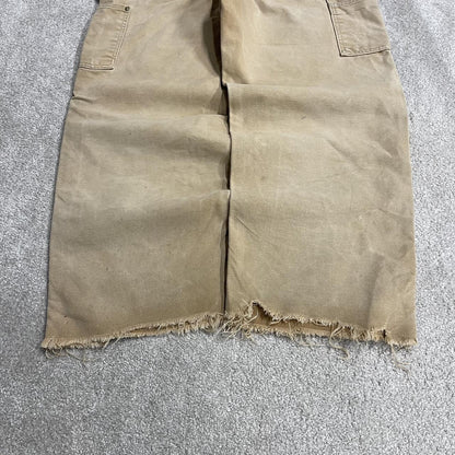 Carhartt canvas dungarees y2k tan overalls Loose festival / skate wear bib & brace utility workwear