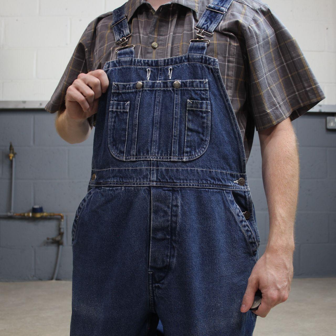Vintage dungarees denim overalls navy blue Work’n Gear workwear bib & brace utility