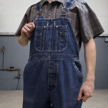 Vintage dungarees denim overalls navy blue Work’n Gear workwear bib & brace utility