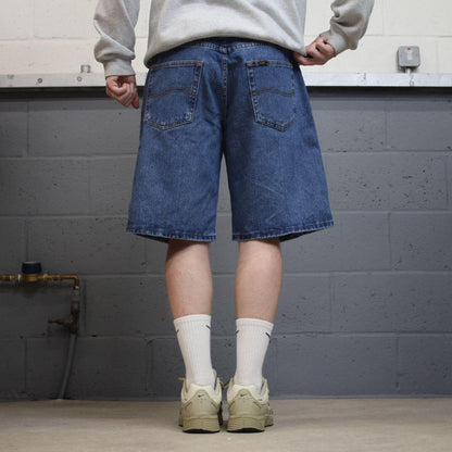 Lee Y2K denim shorts loose blue 100% cotton skate style summer shorts