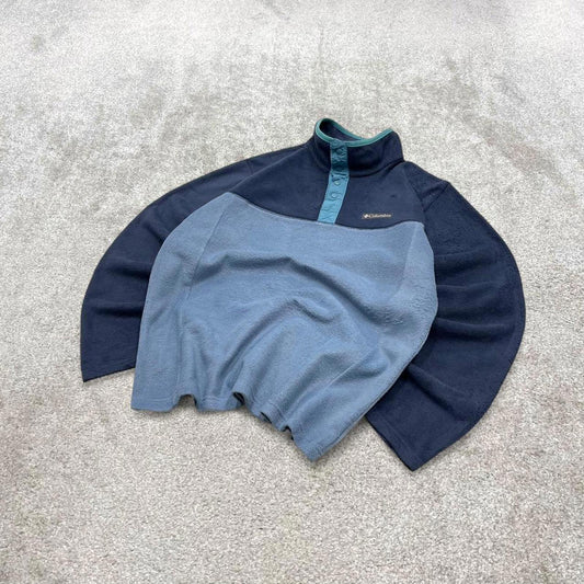 00s Columbia technical fleece M men's blue snap t y2k style autumn pull over casual